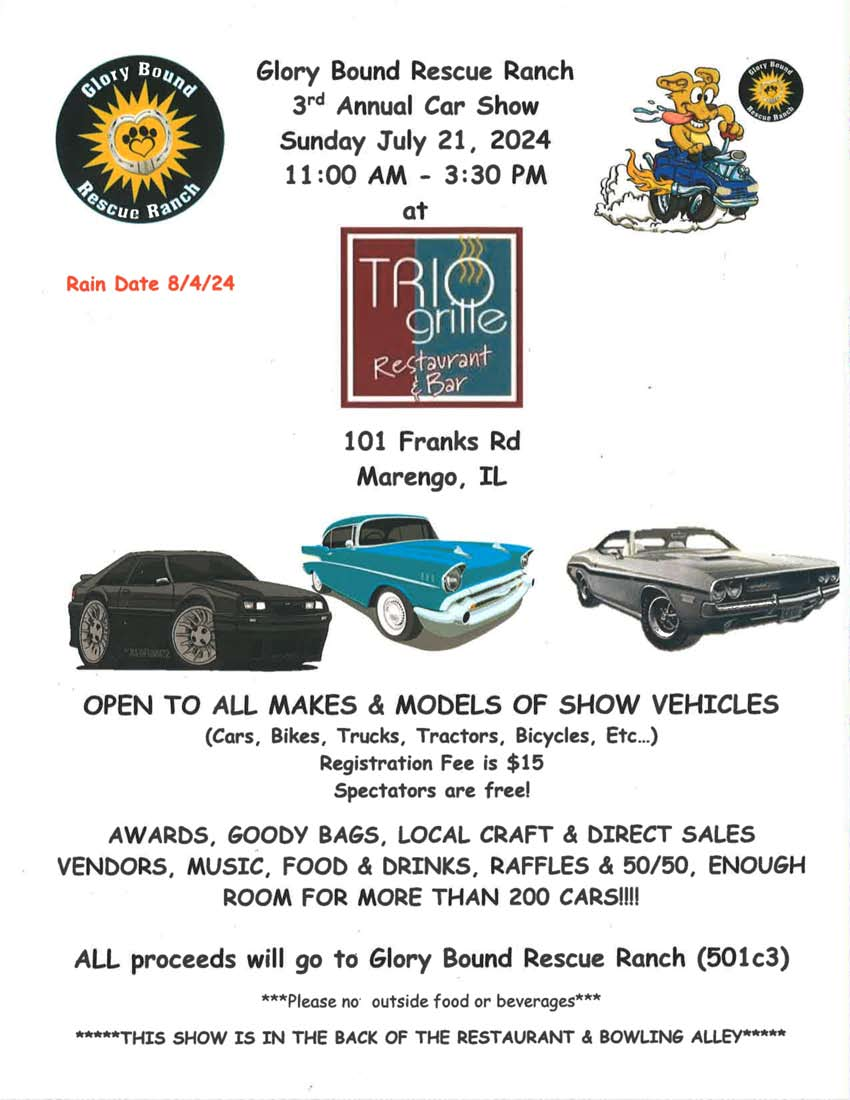 Carshow at Trio Grille July 21st